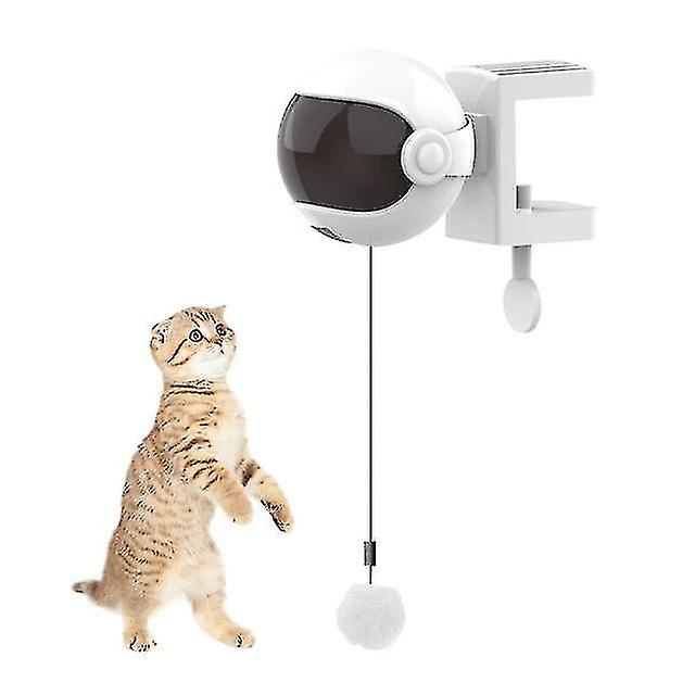 Electric Cat Toy  Interactive Toy For Cat Cat Game Yo Yo Lifting Ball Electric Toy Pet(white)