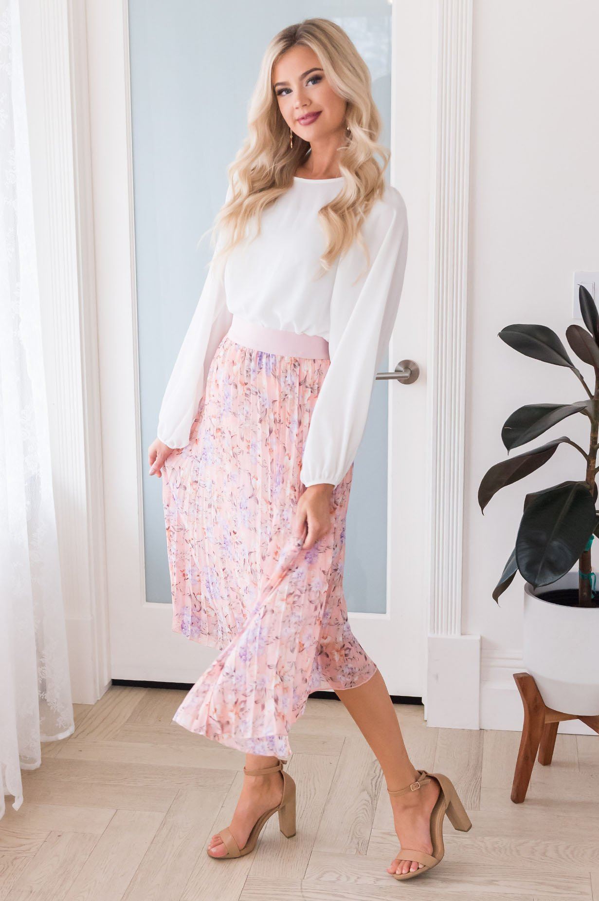 Floral Dreams Modest Pleat Skirt