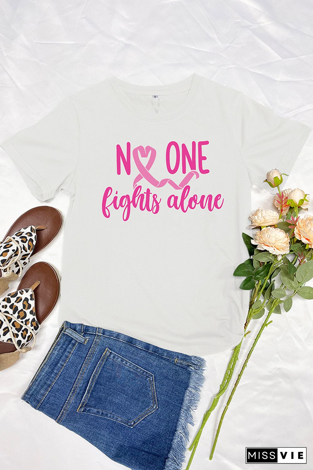 No One Fights Alone Graphic Tee Wholesale