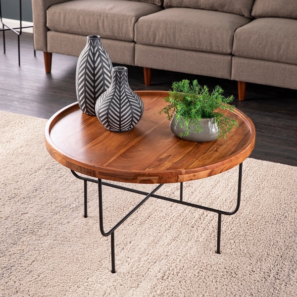 SEI Furniture Marisong Solid Acacia Wood Round Coffee Table