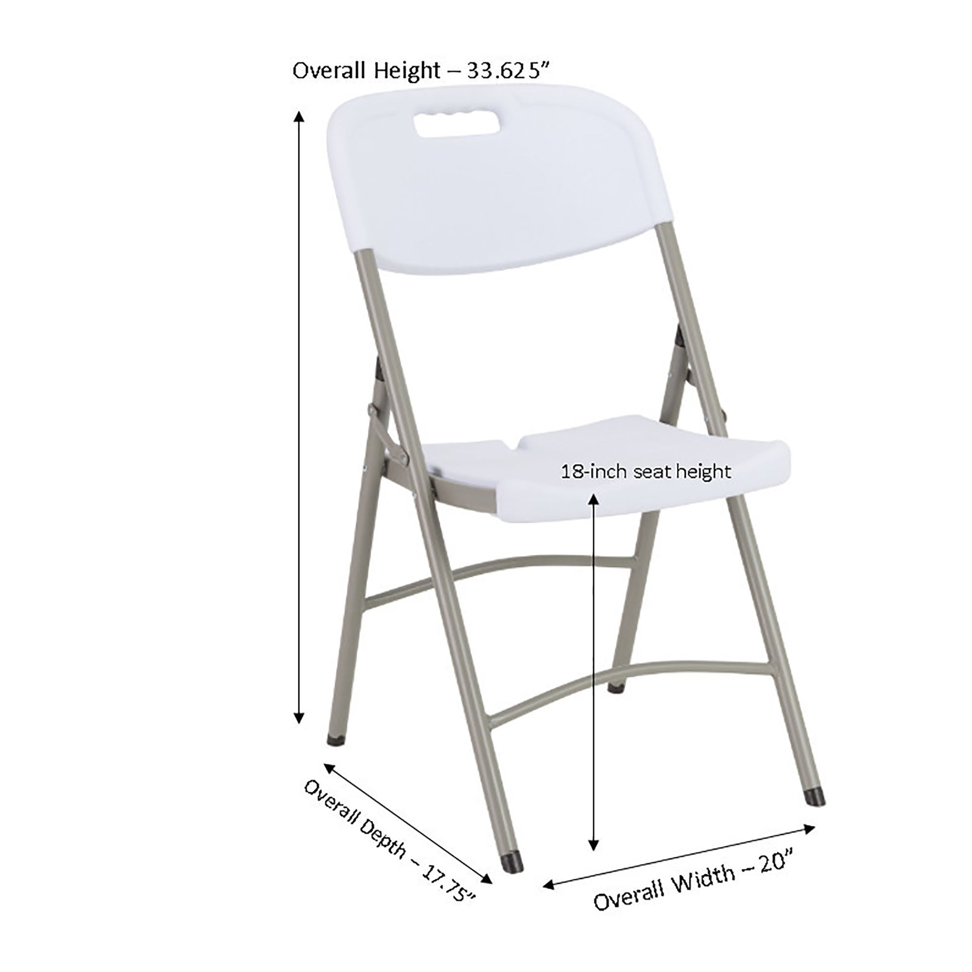 Norwood Commercial Furniture Heavy-Duty Indoor/Outdoor Blow-Molded Folding Chair (Pack of 4) White  NOR-REI1051-WH-SO