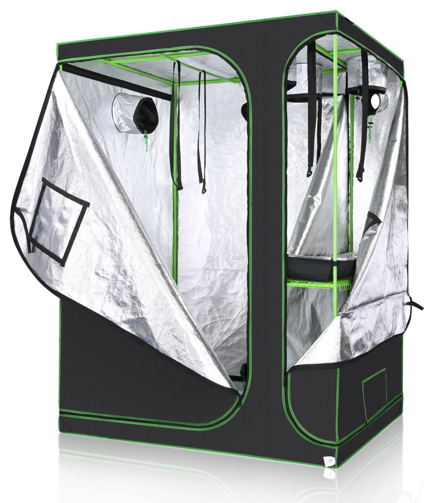 LAGarden 60 quotx48 quotx80 quot2in1 Grow Tent Reflective Mylar Hydroponic Plant Indoor   Greenhouses   by Yescom  Houzz