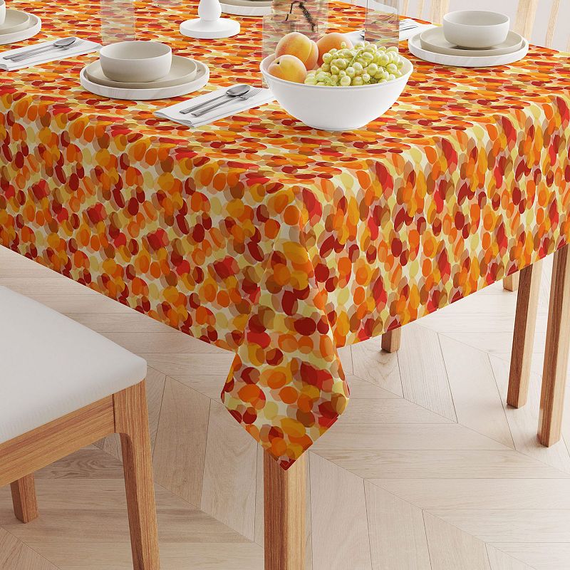 Square Tablecloth， 100% Polyester， 54x54， Autumn Abstract Leaves