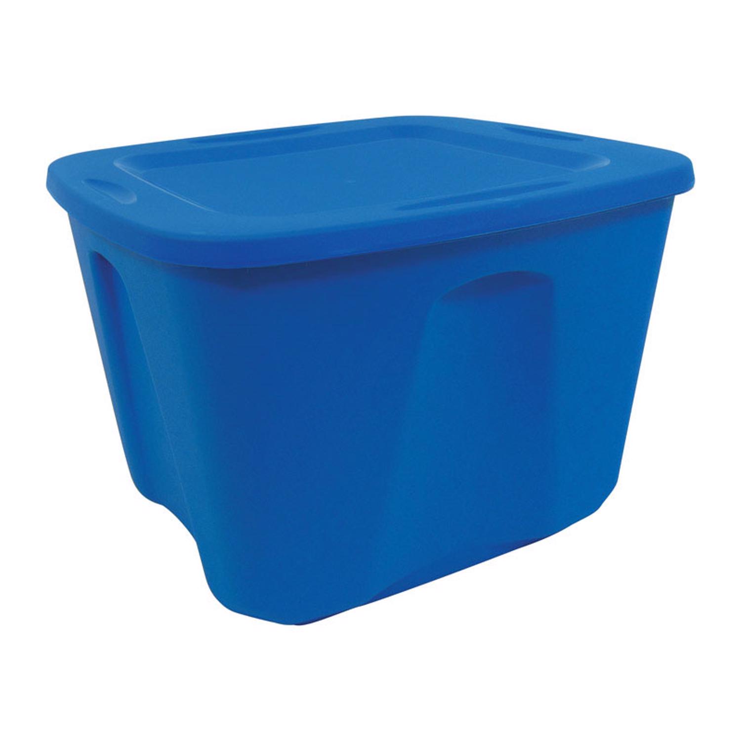 Homz 18 gal Blue Storage Tote 23-1/2 in. H X 17-1/2 in. W X 15-1/5 in. D Stackable