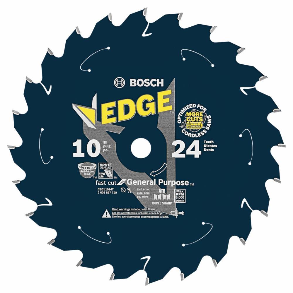 Bosch 10 In. 24 Tooth Edge Cordless Circular Saw Blade for General Purpose CBCL1024T from Bosch