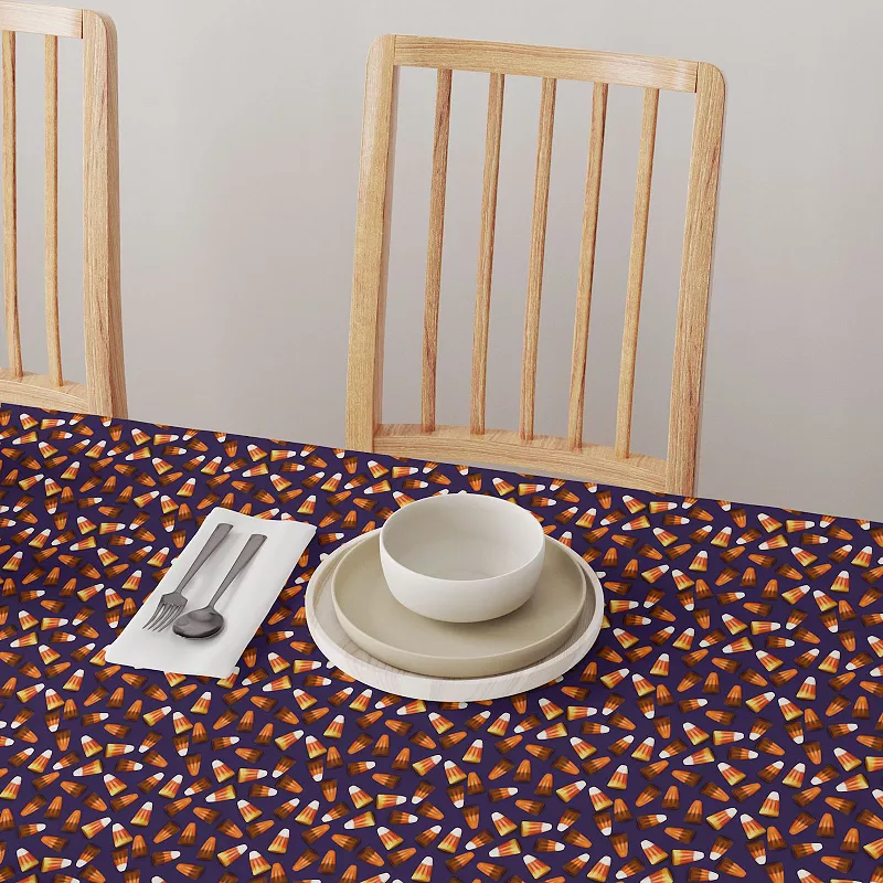 Square Tablecloth， 100% Polyester， 54x54， 3D Candy Corn