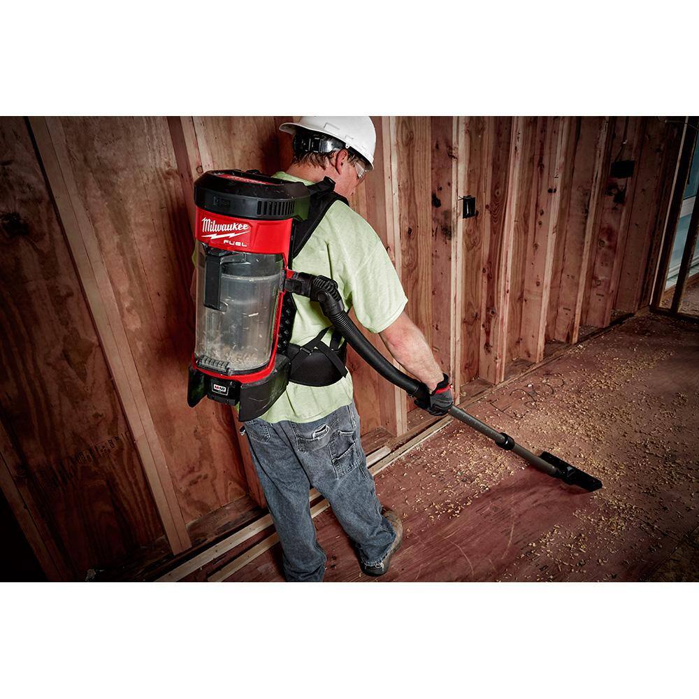 MW M18 FUEL 18-Volt Lithium-Ion Brushless 1 Gal. Cordless 3-in-1 Backpack Vacuum with Extra 9 ft. Pro-Grade Hose 0885-20-49-90-1964