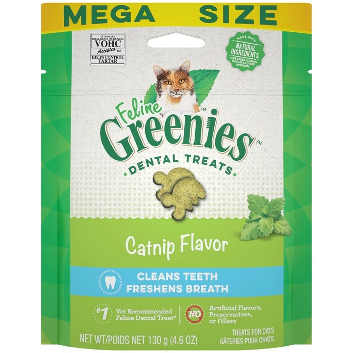 Feline Greenies Original Dental Cat Treats Catnip Flavor 4.6 oz