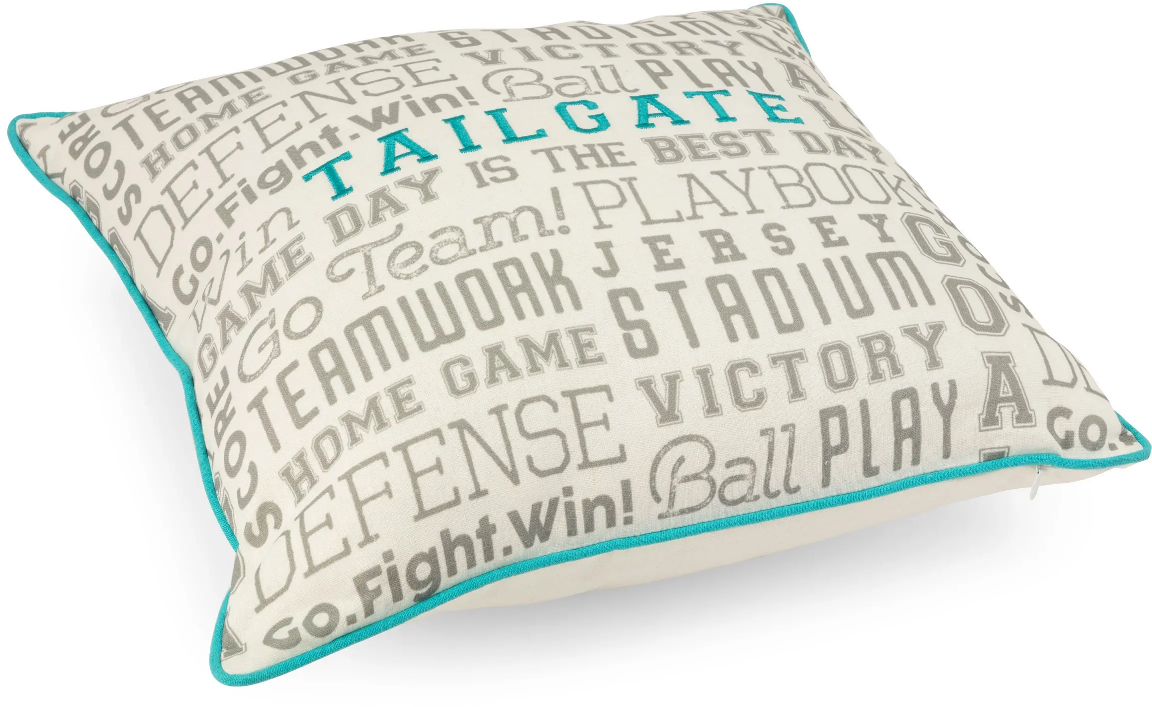 Soft Blue Game Day Tailgate Accent Throw Pillow