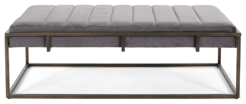 GDF Studio Vassy Modern Velvet Ottoman Bench   Transitional   Footstools And Ottomans   by GDFStudio  Houzz