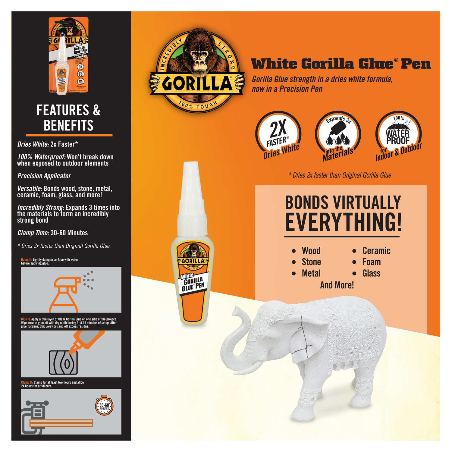 Gorilla High Strength Glue White Glue 0.75 oz