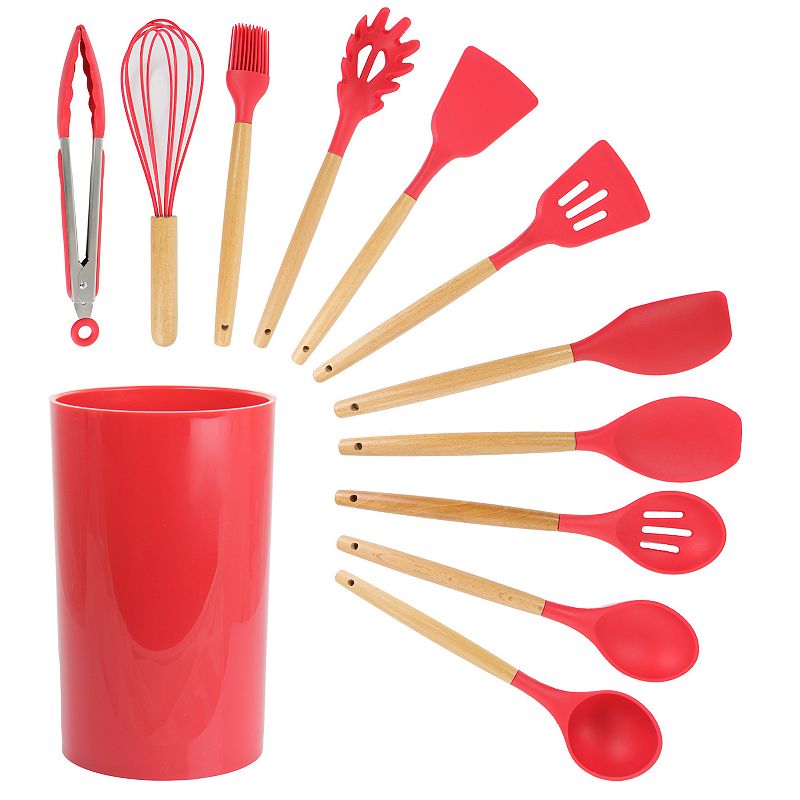 MegaChef Pro Silicone and Wood Cooking Utensils， Set of 12