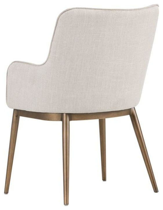 Perdy Dining Chair Beige Linen (Set of 2)   Midcentury   Dining Chairs   by Virgil Stanis Design  Houzz