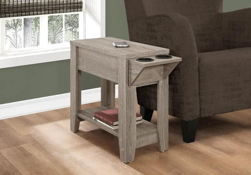 Dark Taupe Accent Side Table