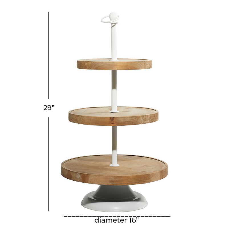 Stella and Eve Brown Wood Tiered Server