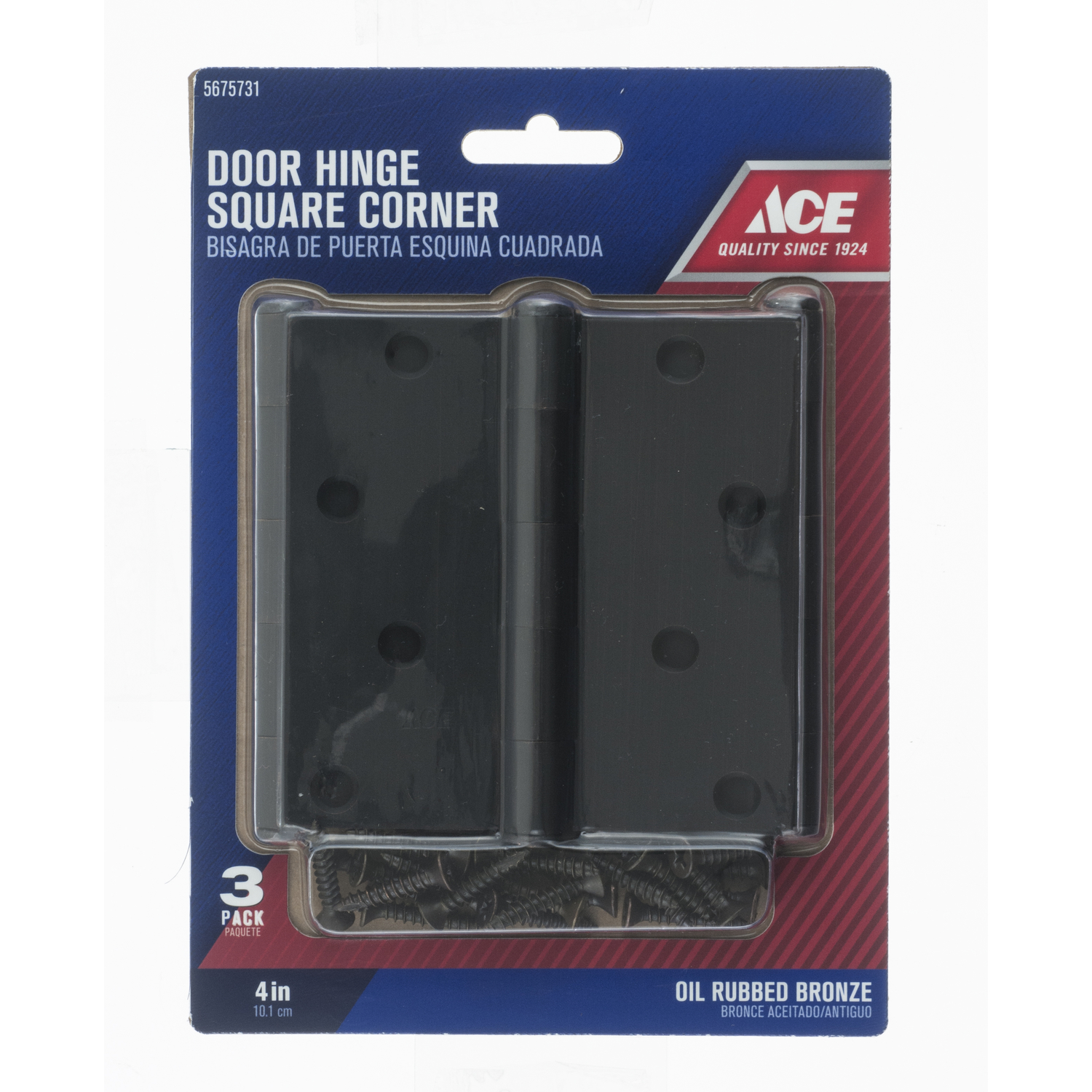 Ace 4 in. L Oil Rubbed Bronze Door Hinge 3 pk