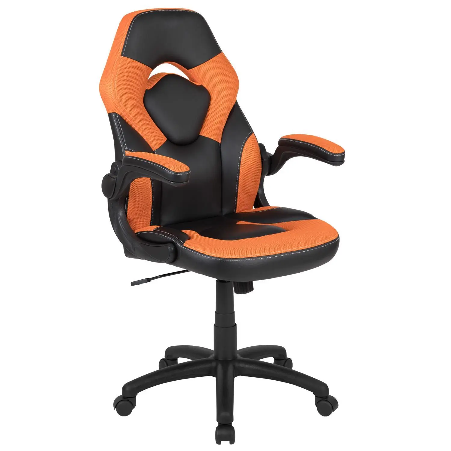 X10 Orange Leather/Mesh Office Chair