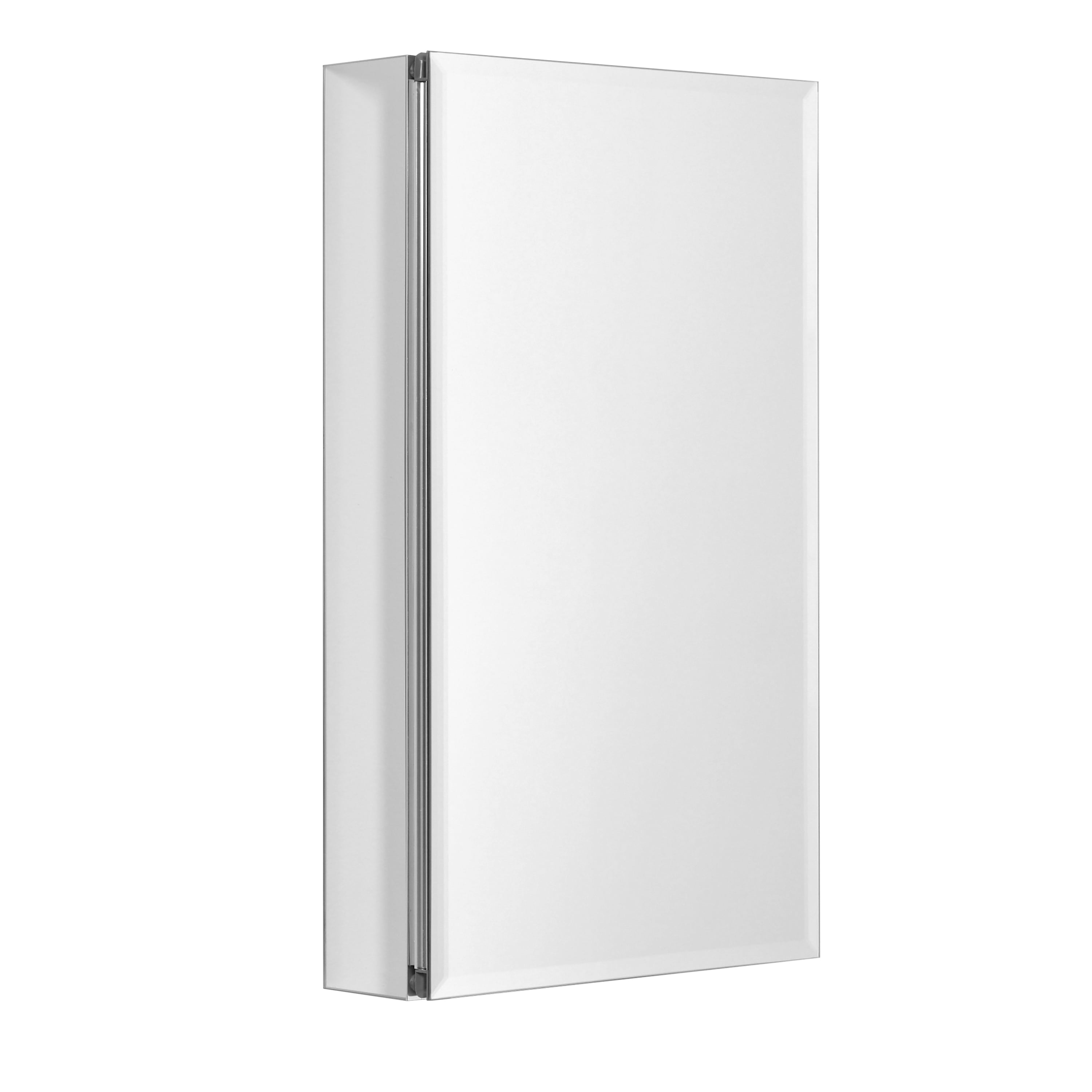 Designer Series by Zenith Aluminum Beveled Mirror Medicine Cabinet, 15 x 26 in., Frameless