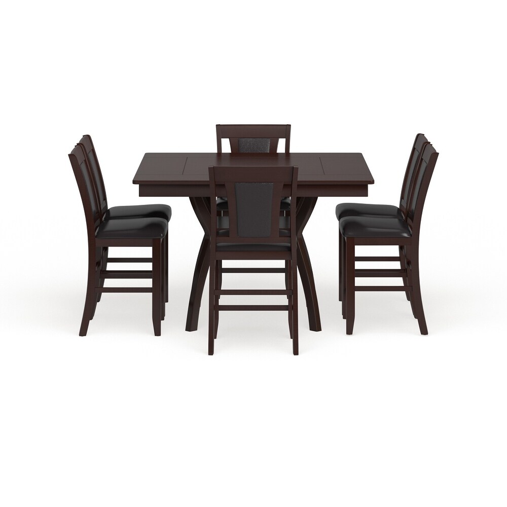 Dionne Contemporary Wood 7 Piece Counter Height Dining Set by Furniture of America