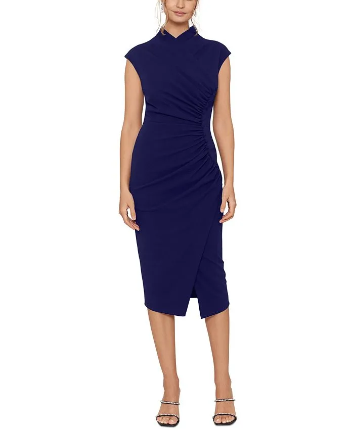 Women's Side-Gathered Button-Trim Dress