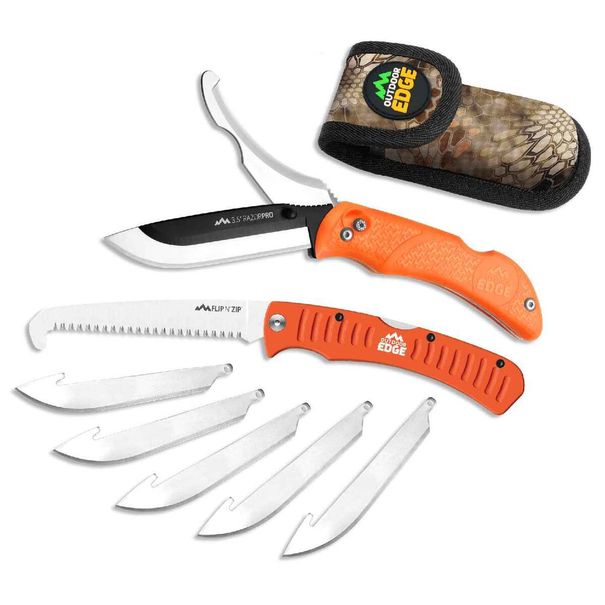 Outdoor Edge RazorPro Saw Combo 3.5 inch Knife Combo  Orange