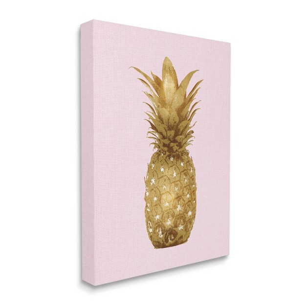 Stupell Industries Golden Glam Pineapple Fruit Over Pink