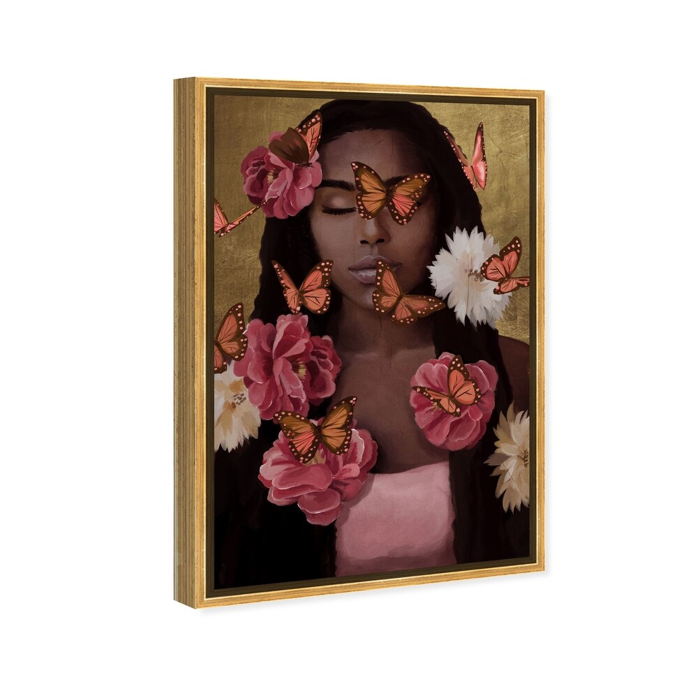 Wynwood Studio 'Lost In the Butterfly Garden' Glam Gold Wall Art Canvas