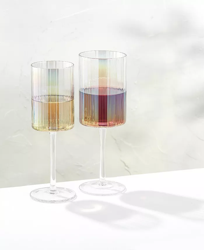 JoyJolt Christian Siriano Chroma Iridescent Red Wine Glasses