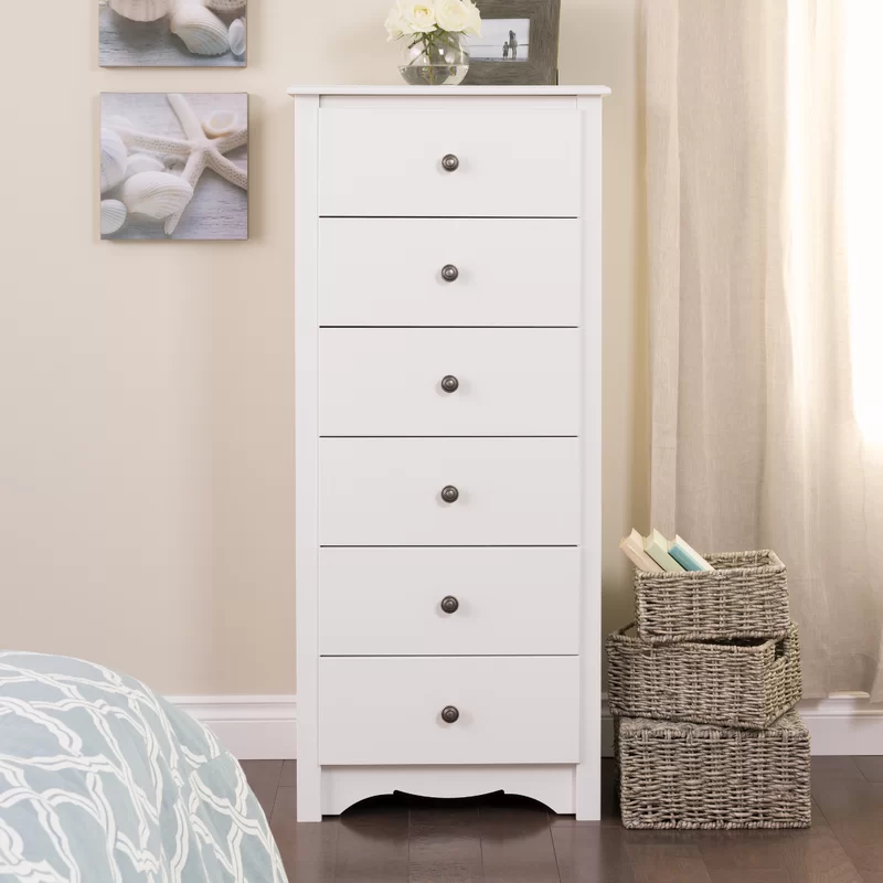 Lark Manor Alyrah 6 Drawer 23.25 W Lingerie Chest， White