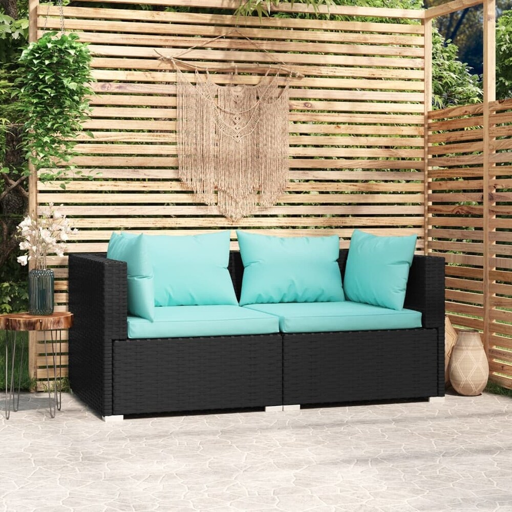 vidaXL Patio Sofa Sectional Sofa Couch Loveseat Outdoor Armchair Poly Rattan