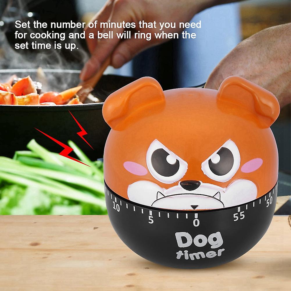 Mechanical Kitchen Timer Cute Dog Manual Counters for Home Cooking Reminder Tool(Brown)