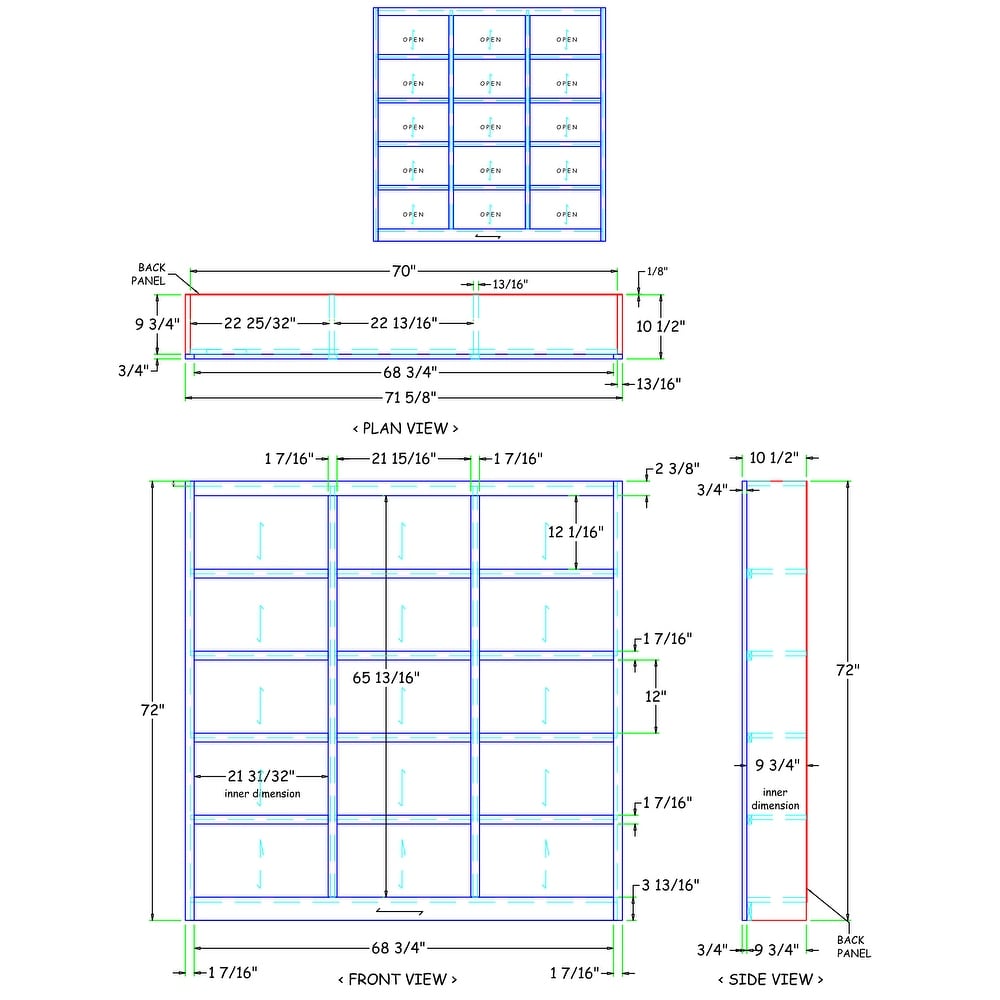 Concepts in Wood 72 inch Bookcase/Storage Unit