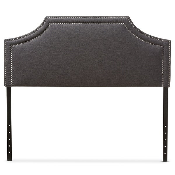 Avignon Modern and Contemporary Dark Grey Fabric Upholstered King Size Headboard - - 35410700