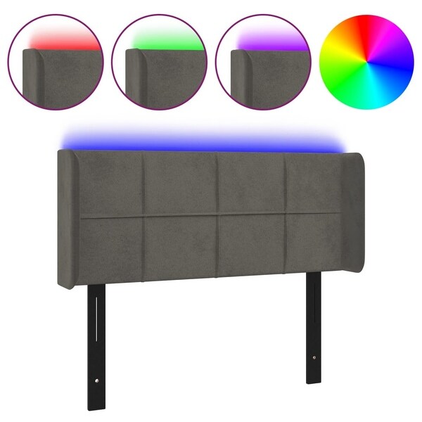 vidaXL LED Headboard Light/Dark Gray Velvet - - 37455492