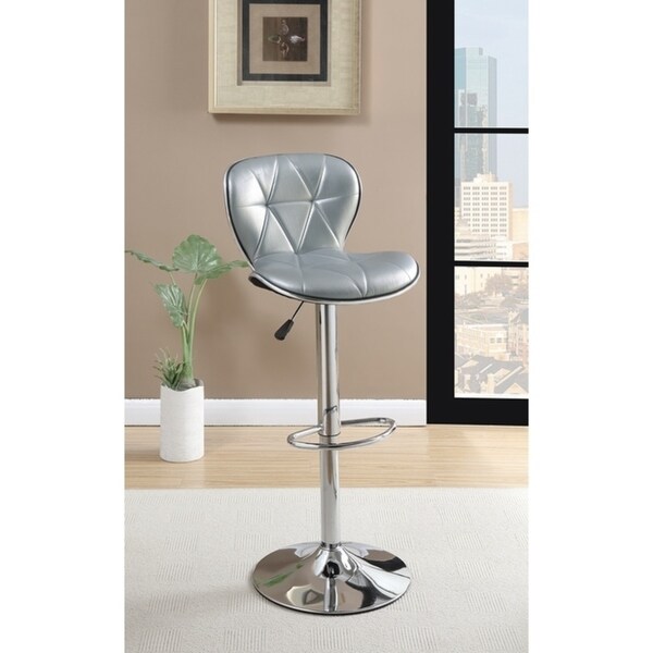 Polyurethane Swivel Barstool Silver Set of 2