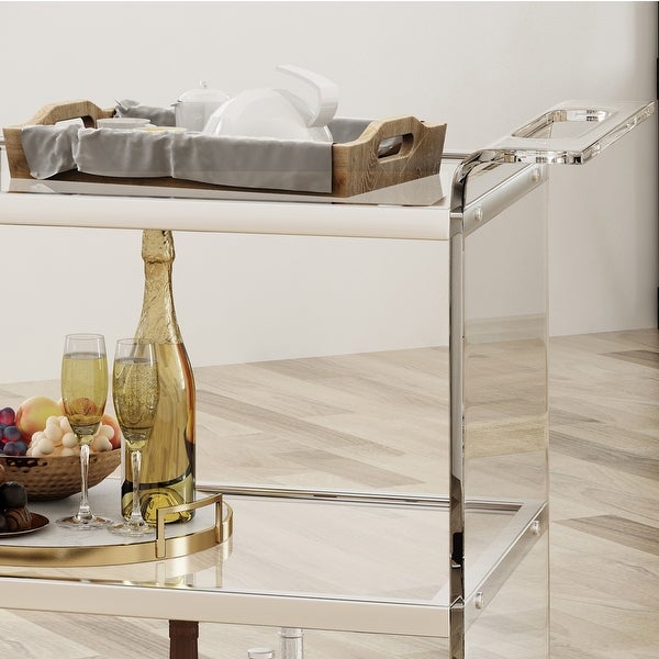 Yves Bar Trolley with Glass Shelves by Christopher Knight Home