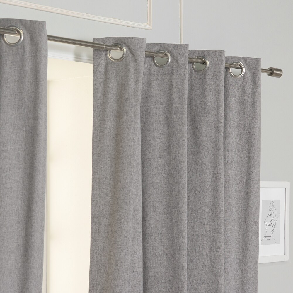 Aurora Home Linen Textured Grommet Thermal Total Blackout Curtain Pair