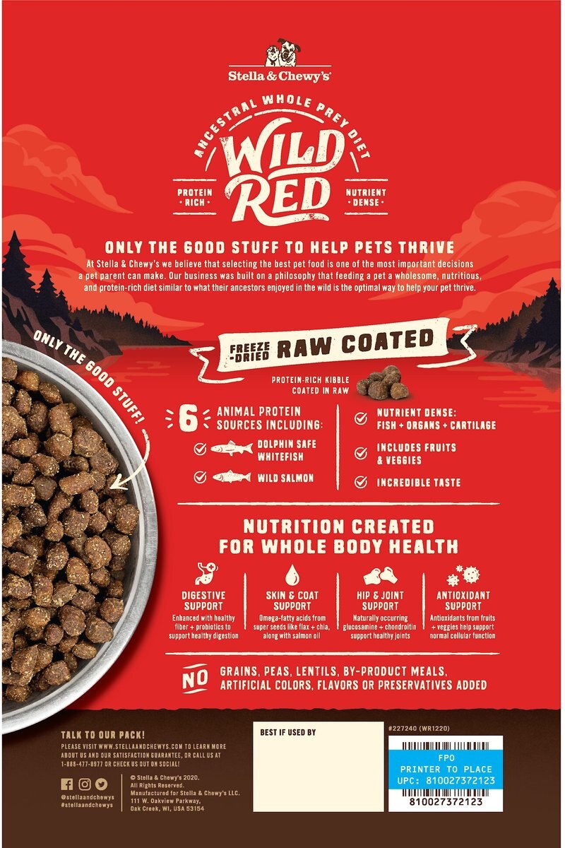 Stella and Chewy's Wild Red Raw Coated Kibble Grain-Free Ocean Recipe Dry Dog Food