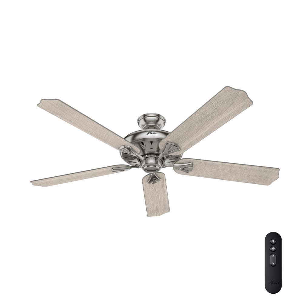 Hunter Royal Oak 60 in Indoor Brushed Nickel Ceiling Fan with Remote Control