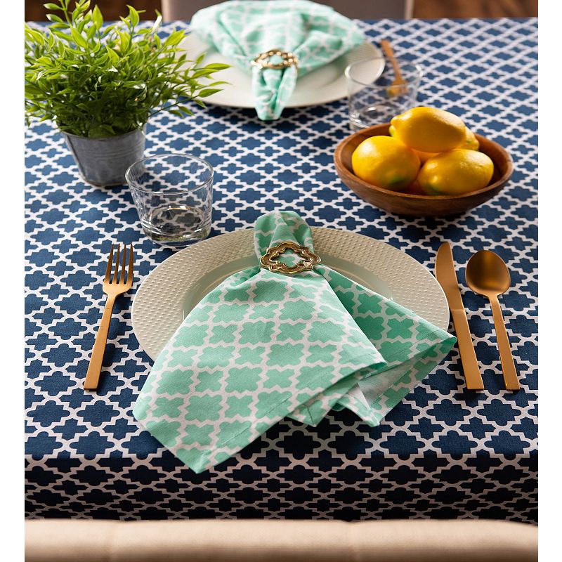 104 Navy Blue Cotton Lattice Tablecloth