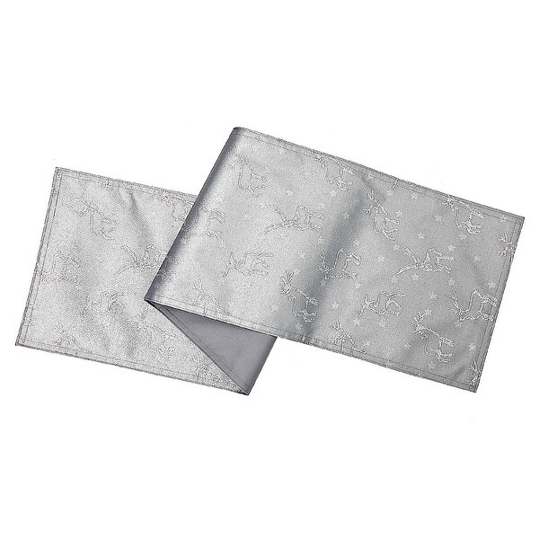 Lurex Table Runner (72) (Silver Reindeer)