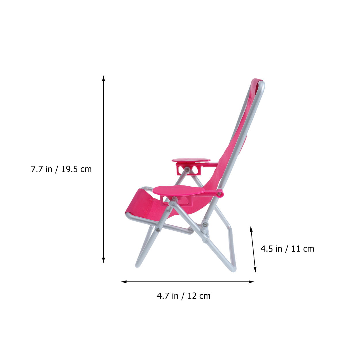 Mini Deck Chair Oxford Cloth Small Simulation Adjustable Folding Beach Chair for Home Model Doll House Accessories