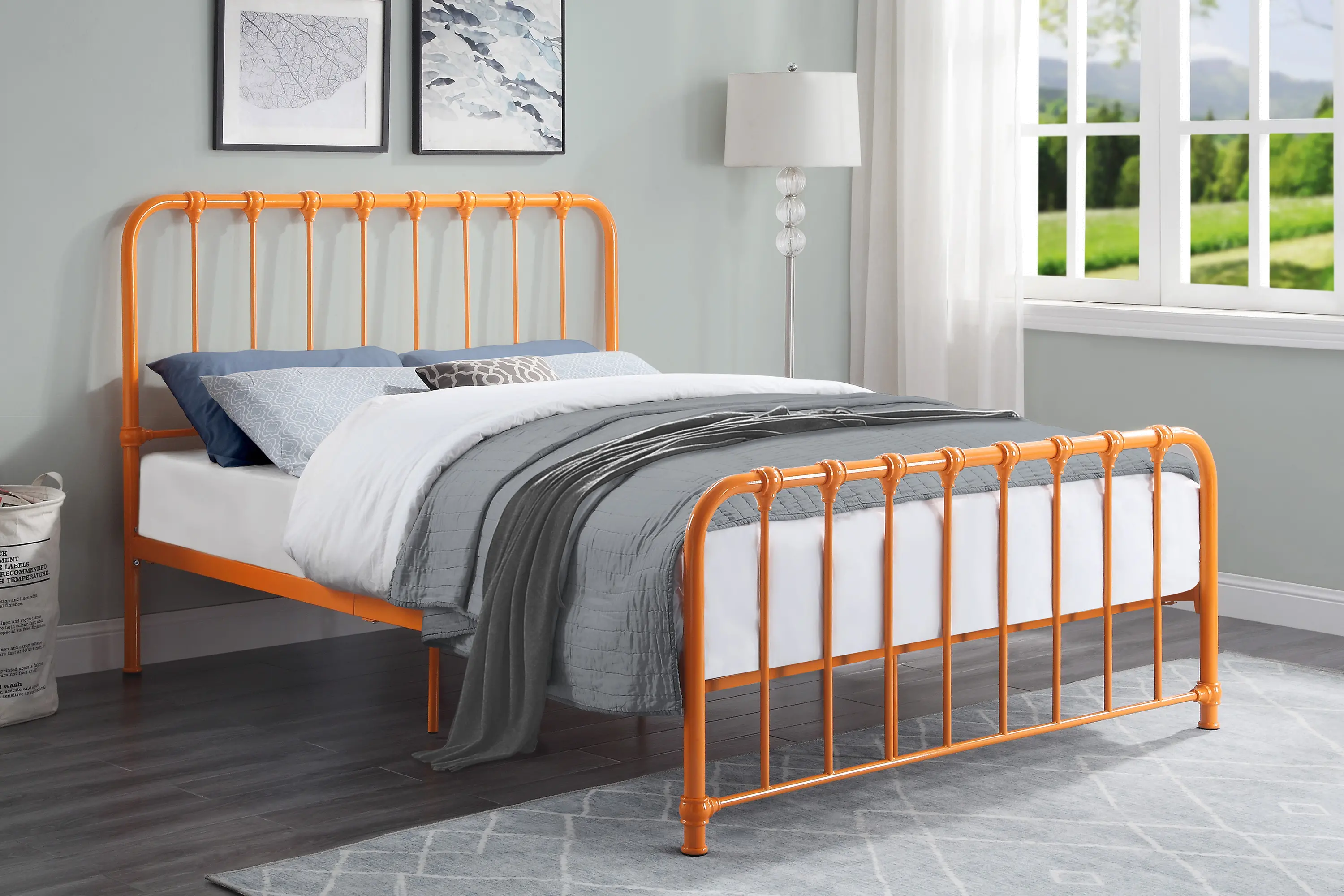 Bethany Orange Full Metal Bed