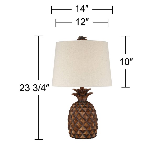 High Pineapple Brown Oatmeal Fabric Tapered Drum Shade For Bedroom Living Room Bedside Office