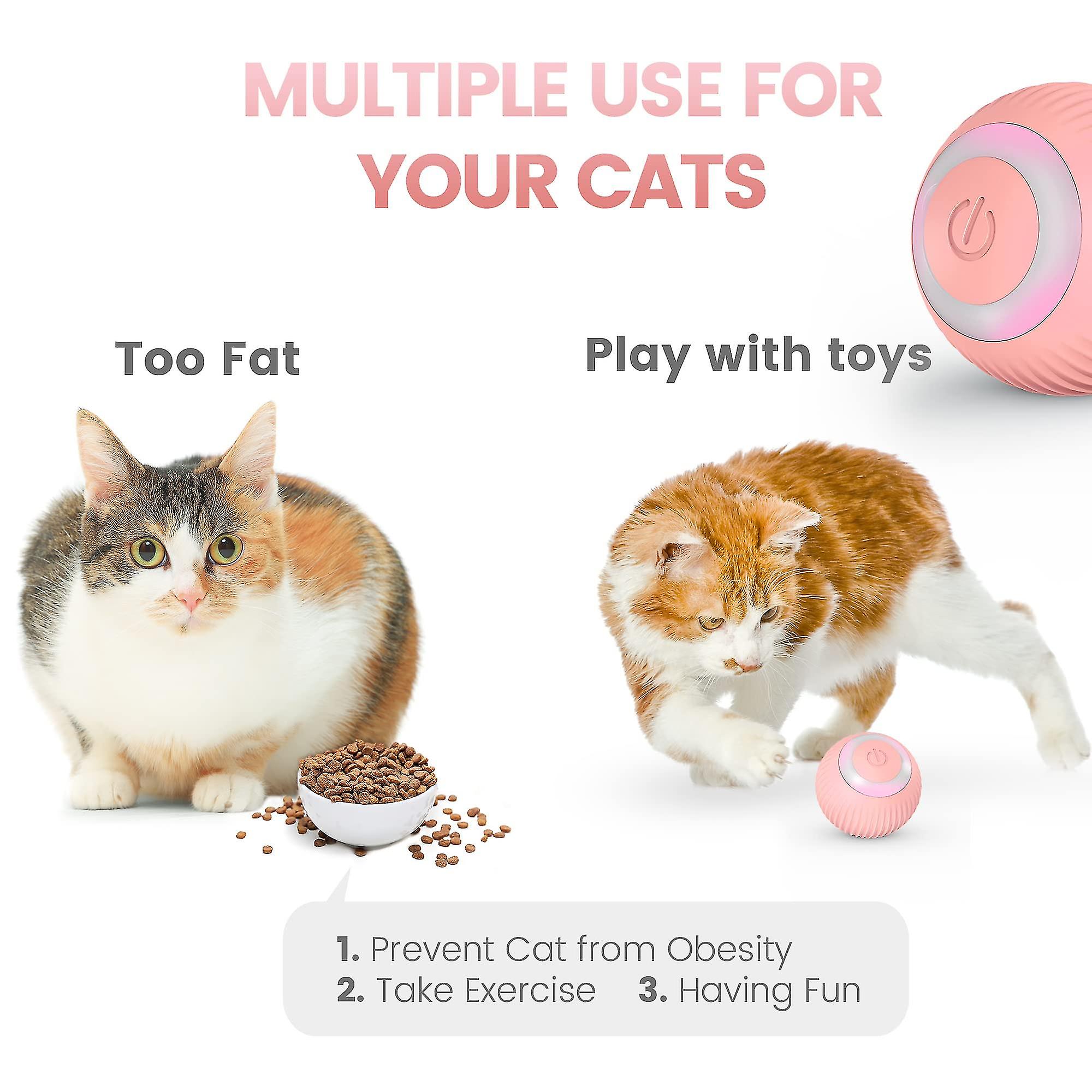 Cat Ball With Electric Led Two Cat Toy Interactive Cat Toy 360 De -rotating Ball Recharable Interactive Ball