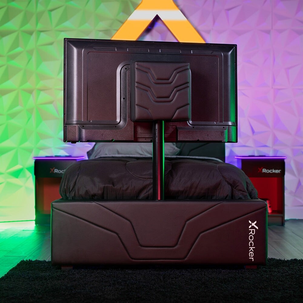 X Rocker Oracle Gaming Bed with TV Mount  Black  Twin