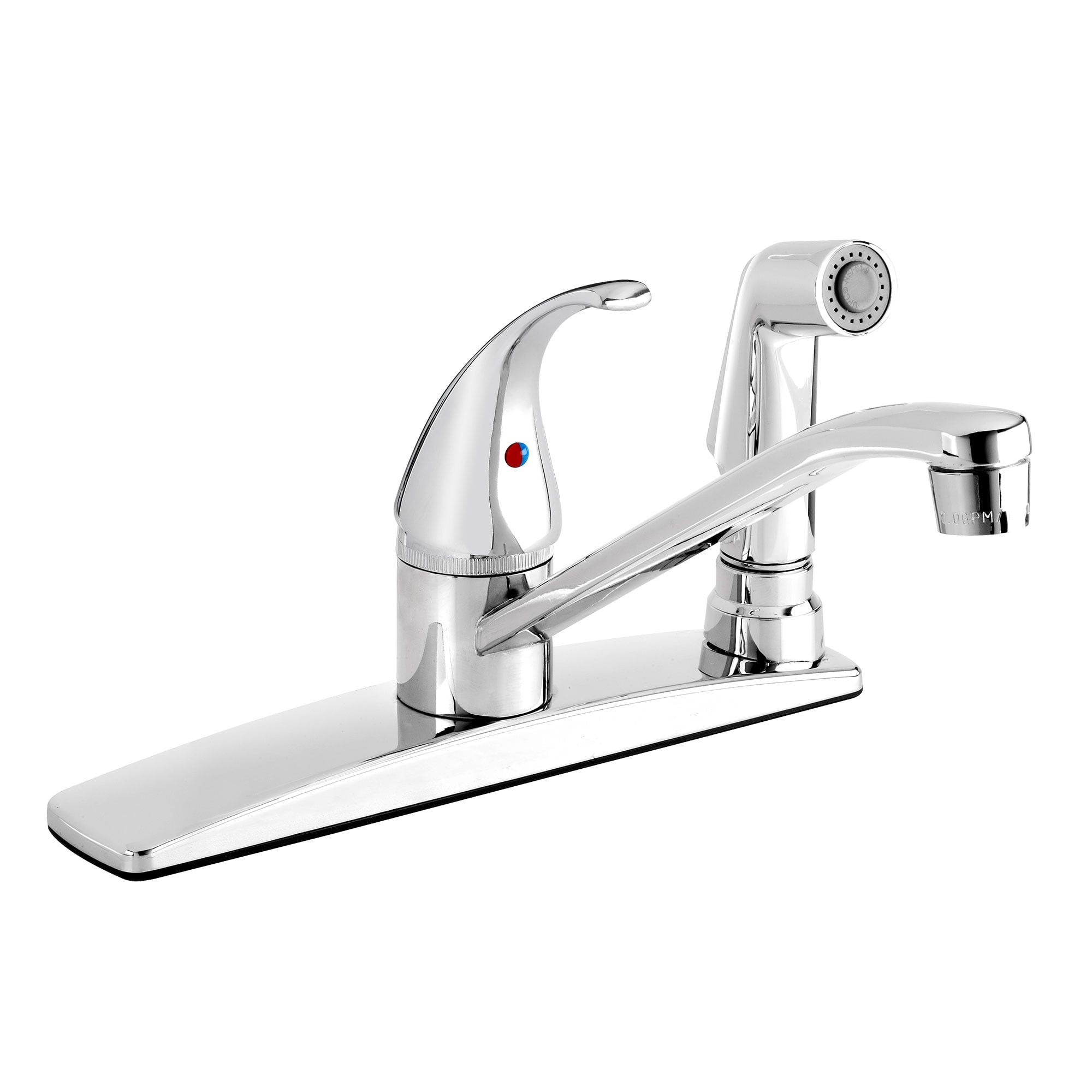 Belanger Kitchen Sink Faucet with Low-Arc Spout and Side Spray， Polished Chrome