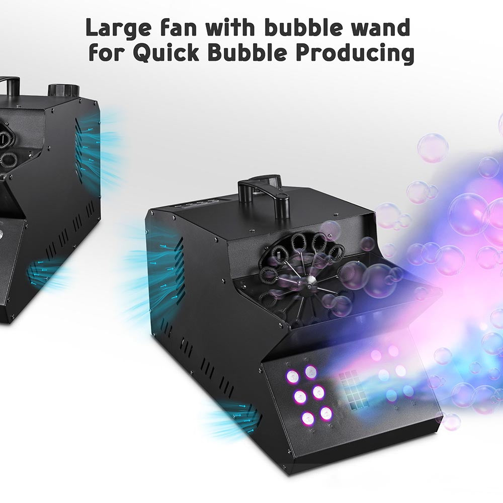 Yescom 3in1 LED Fog Bubble Machine with Remote DMX 12-RGB 2500W