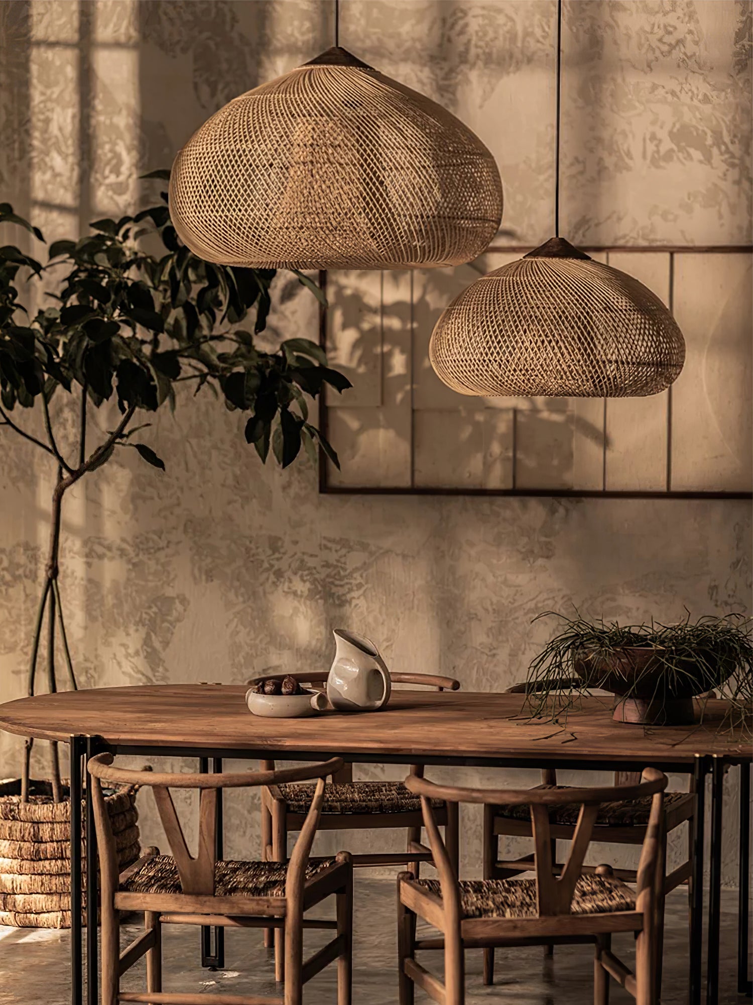 Braided Rattan Pendant Lamp