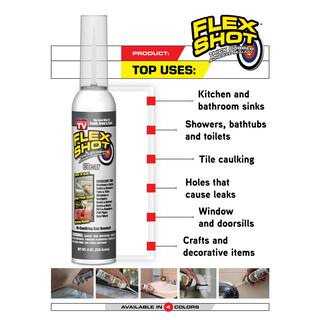 FLEX SEAL FAMILY OF PRODUCTS Flex Shot 8 fl. oz. Clear Thick Rubber Mildew Resistant Waterproof Sealant (4-Pack) FSH8C-4CS